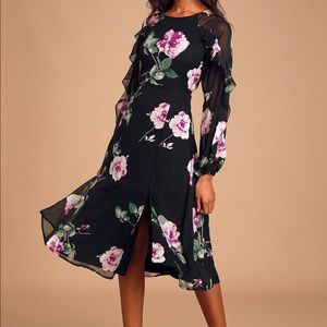 Once and flor-all black floral print long sleeve